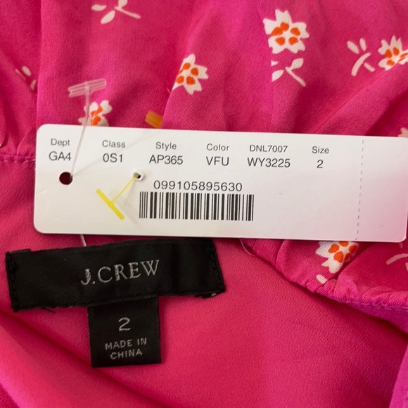 NWT J. Crew Pink Floral Print Ruffle Dress - Picture 9 of 10
